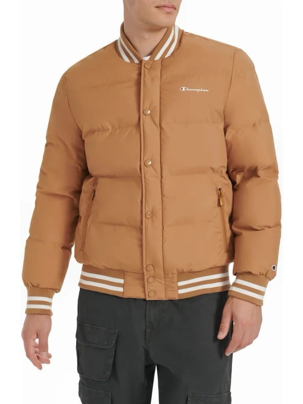 Champion - Menโs Quilted Puffer Bomber Jacket